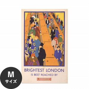 【全品対象クーポン配布中】 水だけで何度も貼れるはがせる アートポスター 賃貸OK のり付き Hattan Art Poster ハッタンアートポスター Brightest London is best reached by Underground / HP-00404 Mサイズ(45cm×7