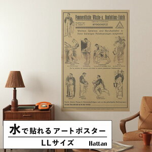 水だけで何度も貼れるはがせる アートポスター 賃貸OK のり付き Hattan Art Poster ハッタンアートポスター Welchen Gefahren sind Berufsarbeiter in ihren bisherigen Arbeitsanz?gen ausgesetzt/HP-00483 LLサイズ(90×134cm)