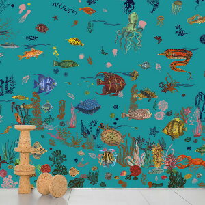 ySiΏۃN[|zzz Domestic / hXeBbN Sous la Mer Blue i^[e Aǎi^[Ee C u[ NDL058 i^[ e t[X(sDz)(372cm×3m 8pl 1Zbg̔