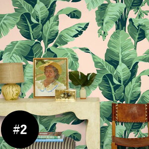 【全品対象クーポン配布中】 はがせる 壁紙 シールwallshoppe(ウォールショップ) / Pacifico Palm-Peach #2貼ってはがせる シール 壁紙 リメイクシート