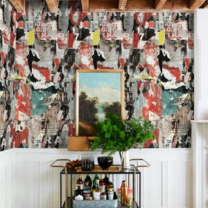 【全品対象クーポン配布中】 はがせる 壁紙 シールwallshoppe(ウォールショップ) / Sidewalk-Red貼ってはがせる シール 壁紙 リメイクシート