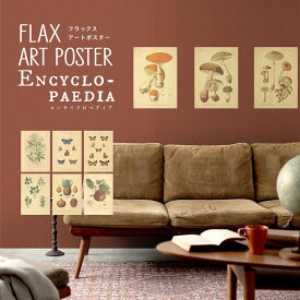 25日30名様20％OFFクーポン FLAX ART POSTER Encyclopaediaa フラックス アートポスター エンサイクロペディア ファブリックポスター 亜麻（リネン） 32cm×45cm 3枚セット 花 植物 ボタニカル 蝶 野菜 果物 リンゴ 壁紙屋本舗