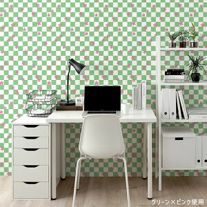 はがせる壁紙 のりなしタイプ クロス 賃貸 49cm×2.5m ポップ カラフル インテリア 部屋 アメリカン 花柄 かわいい チェッカー ダイナー SNS 背景 自分で 簡単に 張り替え おしゃれ に DIY 壁紙屋