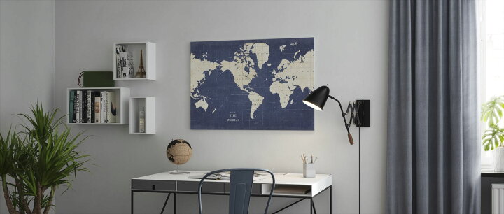 楽天市場 アートパネル 10cm単位でサイズオーダーできる 絵画 壁掛け インテリア 壁飾り キャンバス アート ウォール 青 ブルー地図 世界地図 ワールドマップ こども部屋 壁紙屋本舗 カベガミヤホンポ