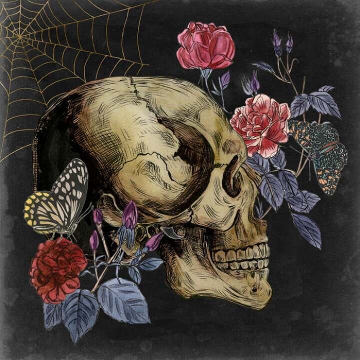 楽天市場 アートパネル 10cm単位でサイズオーダーできる 絵画 壁掛け インテリア 壁飾り キャンバス アート ウォール ドクロ ガイコツ 頭蓋骨 花 イラスト 黒 ブラック 壁紙屋本舗 カベガミヤホンポ