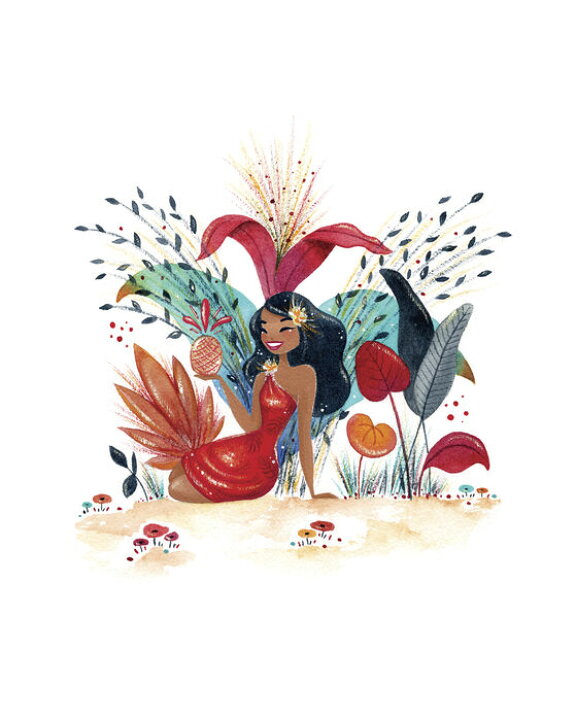 楽天市場 アートパネル 10cm単位でサイズオーダーできる 絵画 壁掛け インテリア 壁飾り キャンバス アート ウォール イラスト トロピカル 植物 女性 壁紙屋本舗 カベガミヤホンポ