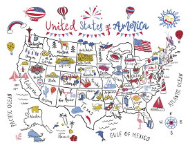 楽天市場 アメリカ 地図 イラストの通販