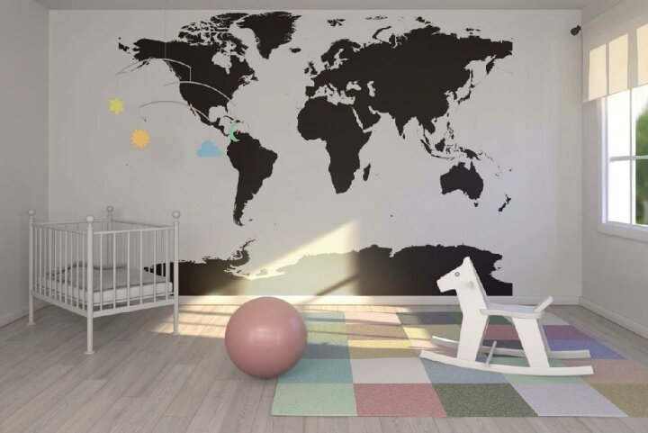 楽天市場 地図 世界地図 ワールドマップの壁紙 輸入 カスタム壁紙 Photowall World Map Black E1776 貼ってはがせるフリース壁紙 不織布 海外取り寄せのため1カ月程度でお届け 代引き 後払い不可 壁紙屋本舗 カベガミヤホンポ