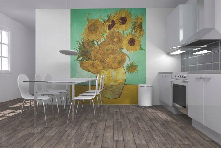 楽天市場 アート 絵画の壁紙 ゴッホ ひまわり 輸入 カスタム壁紙 Photowall Gogh Vincent Van Sunflowers E2175 貼ってはがせるフリース壁紙 不織布 海外取り寄せのため1カ月程度でお届け 代引き 後払い不可 壁紙 屋本舗 カベガミヤホンポ