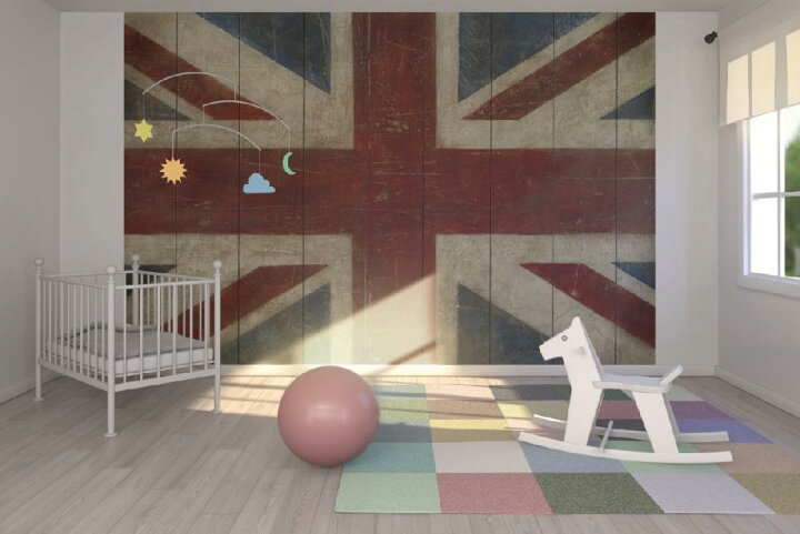 楽天市場 アート 絵画 フェイク だまし絵の壁紙 ユニオンジャック 輸入 カスタム壁紙 Photowall Avery Tillmon Union Jack E229 貼ってはがせるフリース壁紙 不織布 海外取り寄せのため1カ月程度でお届け 代引き 後払い不可 壁紙屋本舗 カベガミヤ