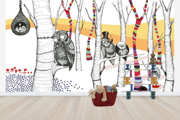 楽天市場 梟 フクロウ ふくろう どうぶつの壁紙 輸入 カスタム壁紙 Photowall Hornstull Owls E 貼ってはがせるフリース壁紙 不織布 海外取り寄せのため1カ月程度でお届け 代引き 後払い不可 壁紙屋本舗 カベガミヤホンポ
