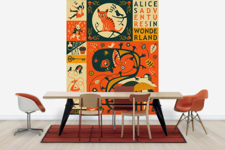 楽天市場 アート 絵画 ファンタジー おとぎばなしの壁紙 不思議の国のアリス 輸入 カスタム壁紙 Photowall Alice In Wonderland E 貼ってはがせるフリース壁紙 不織布 海外取り寄せのため1カ月程度でお届け 代引き 後払い不可 壁紙屋本舗 カベガミ