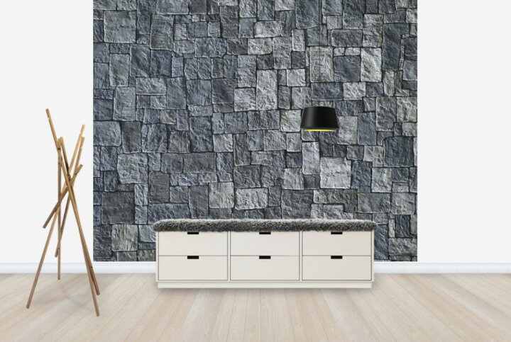 楽天市場 パターン 模様 フェイク だまし絵の壁紙 輸入 カスタム壁紙 Photowall Stone Blocks E 貼ってはがせるフリース壁紙 不織布 海外取り寄せのため1カ月程度でお届け 代引き 後払い不可 壁紙屋本舗 カベガミヤホンポ