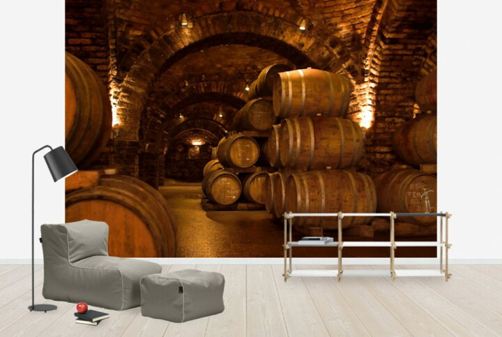 楽天市場 食べ物 ドリンク ワインの壁紙 輸入 カスタム壁紙 Photowall Wine Cellar Barrels 0228 貼ってはがせるフリース壁紙 不織布 海外取り寄せのため1カ月程度でお届け 代引き 後払い不可 壁紙屋本舗 カベガミヤホンポ