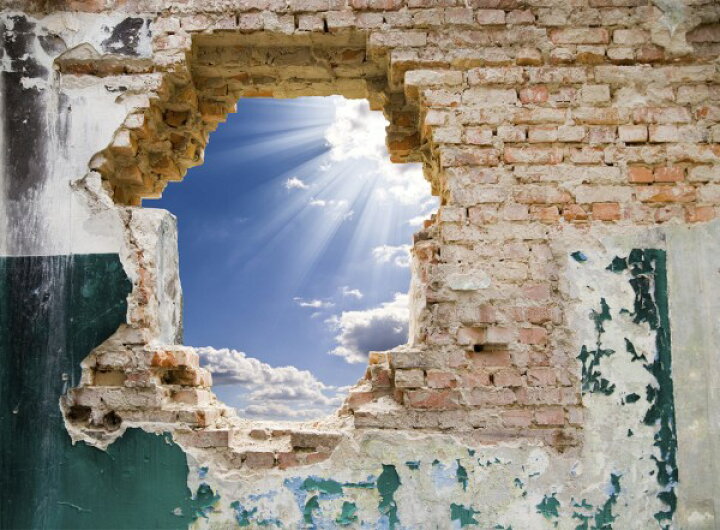 楽天市場 フェイク だまし絵 レンガの壁紙 輸入 カスタム壁紙 Photowall Blue Sky In An Old Wall E 貼ってはがせるフリース壁紙 不織布 海外取り寄せのため1カ月程度でお届け 代引き 後払い不可 壁紙 屋本舗 カベガミヤホンポ