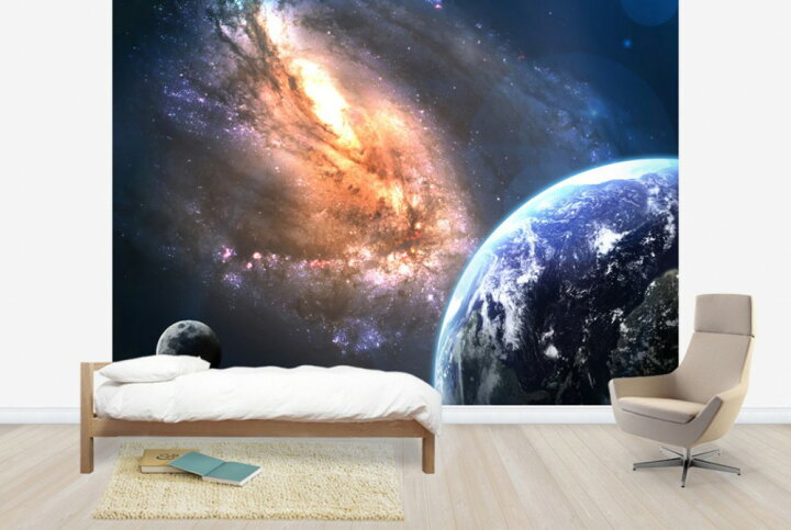 楽天市場 宇宙 銀河 ギャラクシーの壁紙 輸入 カスタム壁紙 Photowall Earth In Space E 貼ってはがせるフリース壁紙 不織布 海外取り寄せのため1カ月程度でお届け 代引き 後払い不可 壁紙屋本舗 カベガミヤホンポ