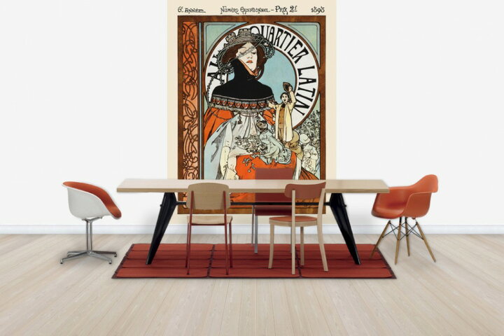 楽天市場】絵画の壁紙 アルフォンス・ミュシャ オ・カルチェ・ラタン 