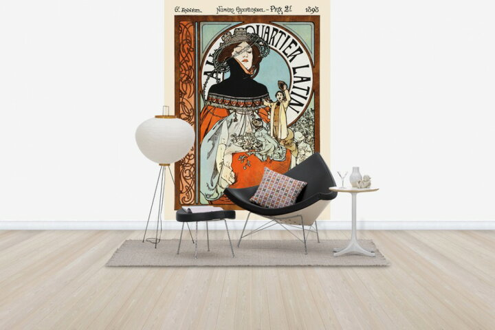 楽天市場 絵画の壁紙 アルフォンス ミュシャ オ カルチェ ラタン 輸入 カスタム壁紙 Photowall Alphonse Mucha Au Quarter Latin 1028 貼ってはがせるフリース壁紙 不織布 海外取り寄せのため1カ月程度でお届け 代引き 後払い不可 壁紙屋本舗