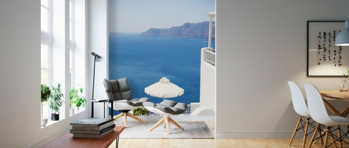 楽天市場 サントリーニ島 パラソルの壁紙 輸入 カスタム壁紙 Photowall Santorini Sea 貼ってはがせるフリース壁紙 不織布 海外取り寄せのため1カ月程度でお届け 代引き 後払い不可 壁紙屋本舗 カベガミヤホンポ