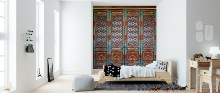 楽天市場 アジアンなドア 飾りドア 透かし彫りの壁紙 輸入 カスタム壁紙 Photowall Ornament Door 貼ってはがせるフリース壁紙 不織布 海外取り寄せのため1カ月程度でお届け 代引き 後払い不可 壁紙屋本舗 カベガミヤホンポ