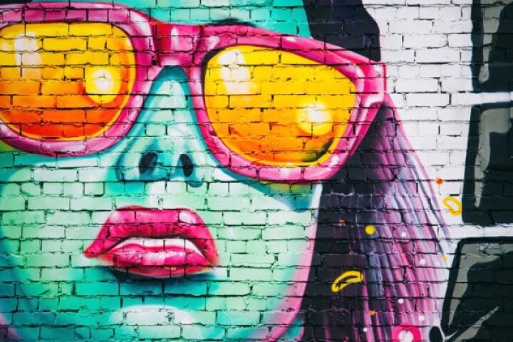 楽天市場 ストリートアート 女性の顔の壁紙 輸入 カスタム壁紙 Photowall Colorful Wall Painting 貼ってはがせるフリース壁紙 不織布 海外取り寄せのため1カ月程度でお届け 代引き 後払い不可 壁紙 屋本舗 カベガミヤホンポ