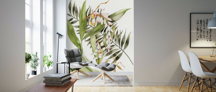 楽天市場 ボタニカルアート 花 ビンテージ アンティークの壁紙 輸入 カスタム壁紙 Photowall Botanical Shell Ginger Crop 貼ってはがせるフリース壁紙 不織布 海外取り寄せのため1カ月程度でお届け 代引き 後払い不可 壁紙屋本舗 カベガミヤホンポ