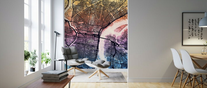 楽天市場 フィラデルフィア 地図 水彩 グラデーションの壁紙 輸入 カスタム壁紙 Photowall Philadelphia Pennsylvania Street Map 貼ってはがせるフリース壁紙 不織布 海外取り寄せのため1カ月程度でお届け 代引き 後払い不可 壁紙屋本舗