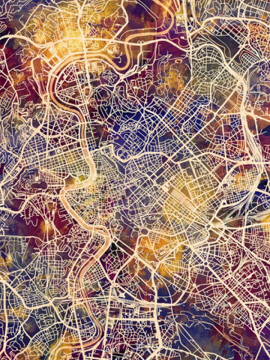 楽天市場 ローマ 地図 水彩の壁紙 輸入 カスタム壁紙 Photowall Rome Italy City Map 貼ってはがせるフリース壁紙 不織布 海外取り寄せのため1カ月程度でお届け 代引き 後払い不可 壁紙屋本舗 カベガミヤホンポ