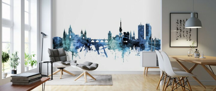 楽天市場 プラハ シルエット 水彩 都市 青 アートの壁紙 輸入 カスタム壁紙 Photowall Prague Praha Czech Republic Skyline 貼ってはがせるフリース壁紙 不織布 海外取り寄せのため1カ月程度でお届け 代引き 後払い不可 壁紙屋本舗 カベガミ