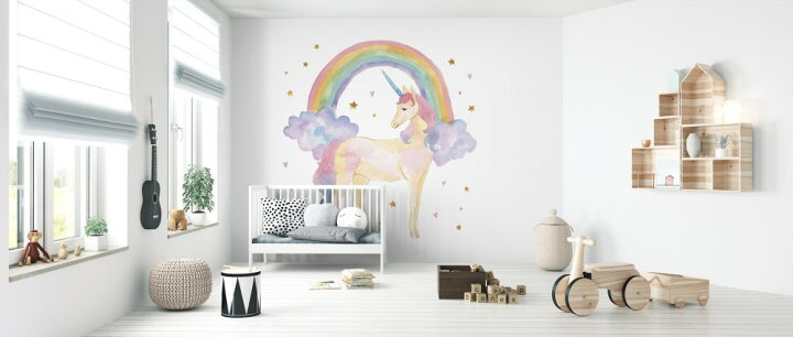 楽天市場 ユニコーン ゆめかわいい 虹 レインボーの壁紙 輸入 カスタム壁紙 Photowall Magical Friends I 119 貼ってはがせるフリース壁紙 不織布 海外取り寄せのため1カ月程度でお届け 代引き 後払い不可 壁紙屋本舗 カベガミヤホンポ