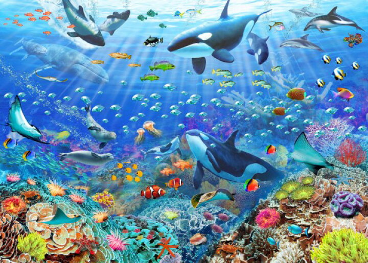 楽天市場 シャチ 海 トロピカル アートの壁紙 輸入 カスタム壁紙 Photowall Underwater Scene 貼ってはがせるフリース壁紙 不織布 海外取り寄せのため1カ月程度でお届け 代引き 後払い不可 壁紙屋本舗 カベガミヤホンポ