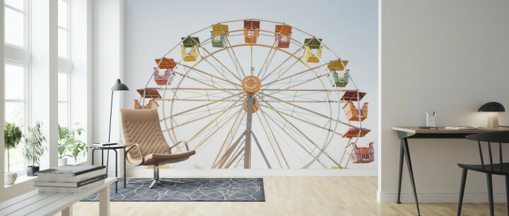 楽天市場 観覧車 カラフル ノスタルジックの壁紙 輸入 カスタム壁紙 Photowall Amusement Park Ferris Wheel 貼ってはがせるフリース壁紙 不織布 海外取り寄せのため1カ月程度でお届け 代引き 後払い不可 壁紙 屋本舗 カベガミヤホンポ