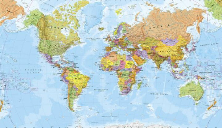 楽天市場 世界地図の壁紙 輸入 カスタム壁紙 Photowall Political World Map 160 貼ってはがせるフリース 壁紙 不織布 海外取り寄せのため1カ月程度でお届け 代引き 後払い不可 壁紙屋本舗 カベガミヤホンポ