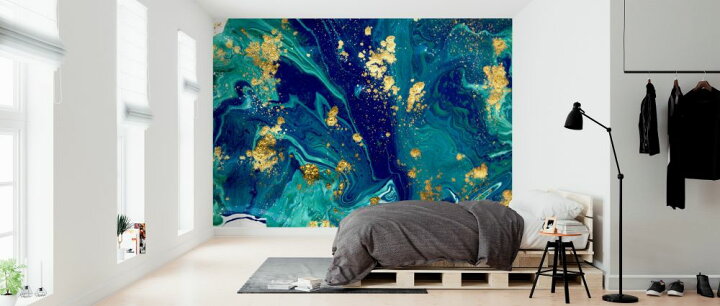 楽天市場 マーブリング 青 緑の壁紙 輸入 カスタム壁紙 Photowall Blue Liquid Marble 貼ってはがせるフリース壁紙 不織布 海外取り寄せのため1カ月程度でお届け 代引き 後払い不可 壁紙屋本舗 カベガミヤホンポ
