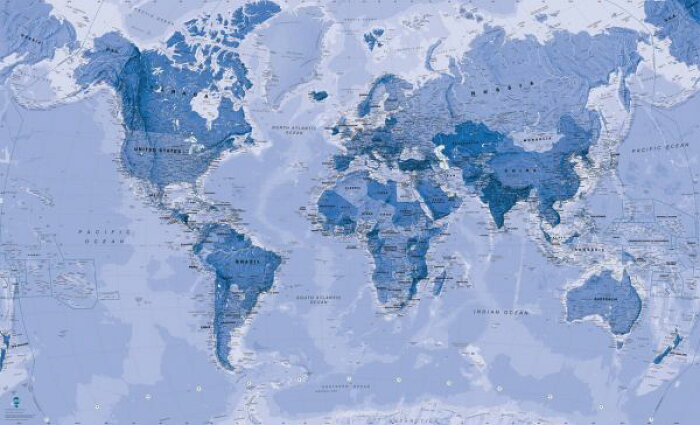 楽天市場 世界地図 青の壁紙 輸入 カスタム壁紙 Photowall World