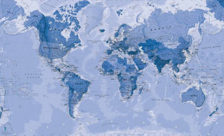 楽天市場 世界地図 青の壁紙 輸入 カスタム壁紙 Photowall World Map Blue 貼ってはがせるフリース壁紙 不織布 海外取り寄せのため1カ月程度でお届け 代引き 後払い不可 壁紙屋本舗 カベガミヤホンポ