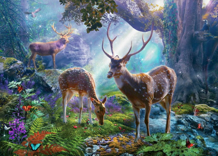 楽天市場 鹿 森 ファンタジーの壁紙 輸入 カスタム壁紙 Photowall Three Deer In Forest 貼ってはがせるフリース壁紙 不織布 海外取り寄せのため1カ月程度でお届け 代引き 後払い不可 壁紙屋本舗 カベガミヤホンポ