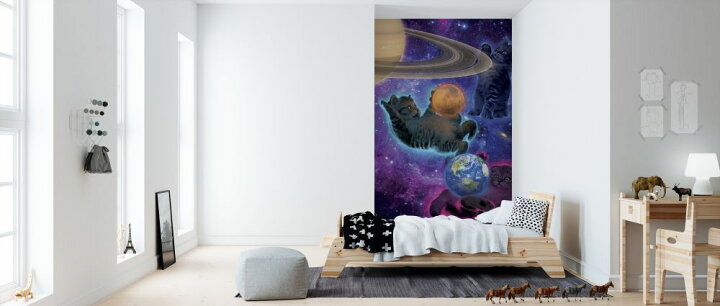 楽天市場 宇宙 惑星 猫 ファンタジーの壁紙 輸入 カスタム壁紙 Photowall Cosmic Kittens 134 貼ってはがせるフリース壁紙 不織布 海外取り寄せのため1カ月程度でお届け 代引き 後払い不可 壁紙屋本舗 カベガミヤホンポ