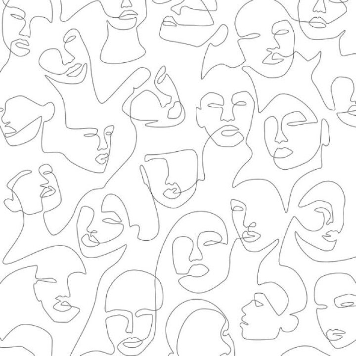 楽天市場 顔 ラインアート モノクロの壁紙 輸入 カスタム壁紙 Photowall Shes Beautiful Ii 貼ってはがせるフリース壁紙 不織布 海外取り寄せのため1カ月程度でお届け 代引き 後払い不可 壁紙屋本舗 カベガミヤホンポ