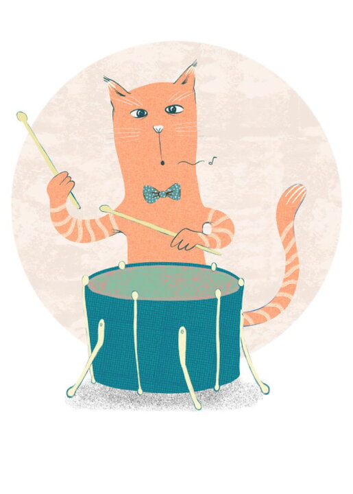 楽天市場 猫 ネコ イラスト キッズ 子供部屋 太鼓 楽器の壁紙 輸入 カスタム壁紙 Photowall Drummer Cat 貼ってはがせるフリース壁紙 不織布 海外取り寄せのため1カ月程度でお届け 代引き 後払い不可 壁紙 屋本舗 カベガミヤホンポ
