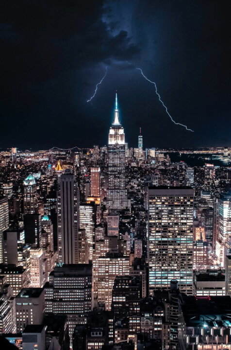 楽天市場 ニューヨーク ビル 夜景 雷の壁紙 輸入 カスタム壁紙 Photowall New York Night 貼ってはがせるフリース壁紙 不織布 海外取り寄せのため1カ月程度でお届け 代引き 後払い不可 壁紙屋本舗 カベガミヤホンポ