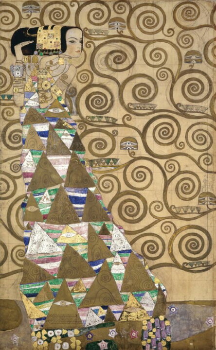 楽天市場 クリムト 期待 ストクレ フリーズ 絵画 金 ゴールドの壁紙 輸入 カスタム壁紙 Photowall Expectation Gustav Klimt 貼ってはがせるフリース壁紙 不織布 海外取り寄せのため1カ月程度でお届け 代引き 後払い不可 壁紙屋本舗
