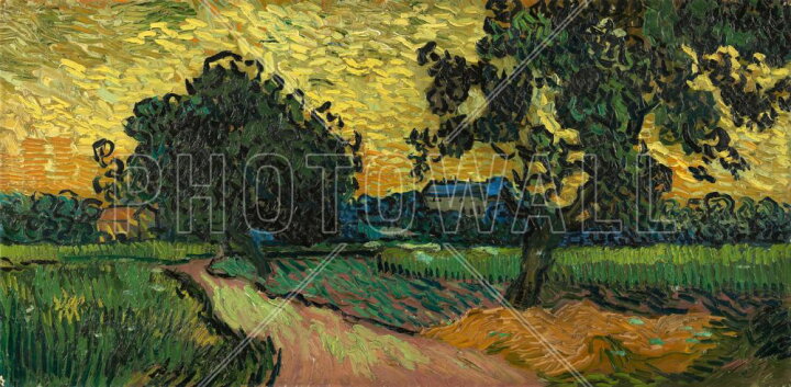 楽天市場 夕暮れの風景 ゴッホ 絵画 油彩画の壁紙 輸入 カスタム壁紙 Photowall Landscape At Twilight Vincent Van Gogh 貼ってはがせるフリース壁紙 不織布 海外取り寄せのため1カ月程度でお届け 代引き 後払い不可 壁紙屋本舗 カベガミヤ