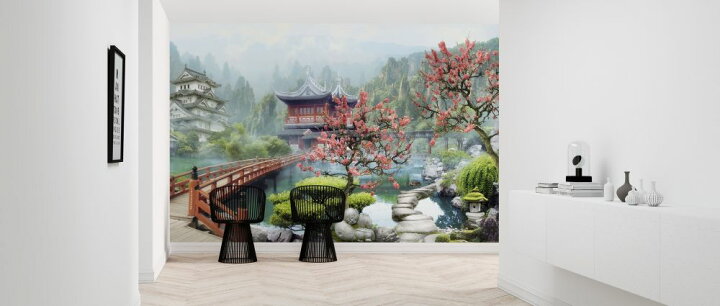 楽天市場 日本庭園 橋 庭 城の壁紙 輸入 カスタム壁紙 Photowall Buddhist Temple 貼ってはがせるフリース壁紙 不織布 海外取り寄せのため1カ月程度でお届け 代引き 後払い不可 壁紙屋本舗 カベガミヤホンポ