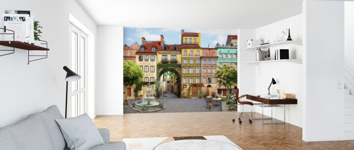 楽天市場 建物 街並み ヨーロッパ 噴水 石畳の壁紙 輸入 カスタム壁紙 Photowall Charming Plaza 貼ってはがせるフリース壁紙 不織布 海外取り寄せのため1カ月程度でお届け 代引き 後払い不可 壁紙屋本舗 カベガミヤホンポ