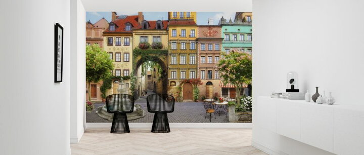 楽天市場 建物 街並み ヨーロッパ 噴水 石畳の壁紙 輸入 カスタム壁紙 Photowall Charming Plaza 貼ってはがせるフリース壁紙 不織布 海外取り寄せのため1カ月程度でお届け 代引き 後払い不可 壁紙屋本舗 カベガミヤホンポ