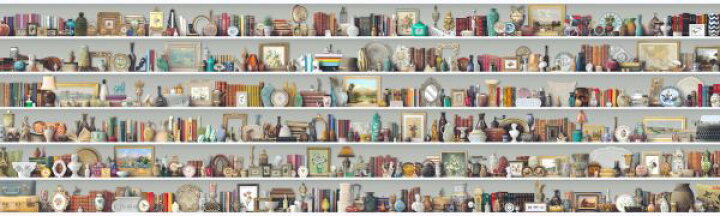 楽天市場 棚 シェルフ フェイク だまし絵 アンティークの壁紙 輸入 カスタム壁紙 Photowall Everything Shelf 貼ってはがせるフリース壁紙 不織布 海外取り寄せのため1カ月程度でお届け 代引き 後払い不可 壁紙 屋本舗 カベガミヤホンポ