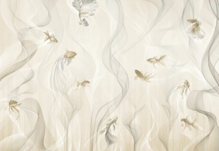 楽天市場 魚 セピアの壁紙 輸入 カスタム壁紙 Photowall Fantailes 貼ってはがせるフリース壁紙 不織布 海外取り寄せのため1カ月程度でお届け 代引き 後払い不可 壁紙屋本舗 カベガミヤホンポ