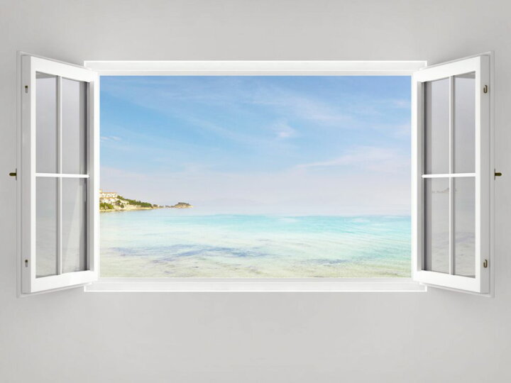 楽天市場 窓 海 フェイク 3dの壁紙 輸入 カスタム壁紙 Photowall Window Ocean View 貼ってはがせるフリース壁紙 不織布 海外取り寄せのため1カ月程度でお届け 代引き 後払い不可 壁紙屋本舗 カベガミヤホンポ