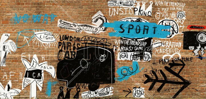 楽天市場 コラージュ アートの壁紙 輸入 カスタム壁紙 Photowall Street Art Graffiti 貼ってはがせるフリース壁紙 不織布 海外取り寄せのため1カ月程度でお届け 代引き 後払い不可 壁紙屋本舗 カベガミヤホンポ